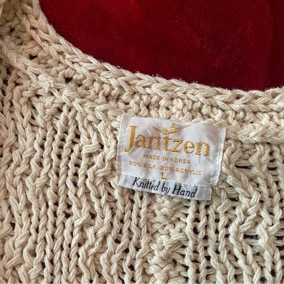 Sold Jantzen Silk Blend Knit Cardigan Vest Size Large - Picture 5 of 10
